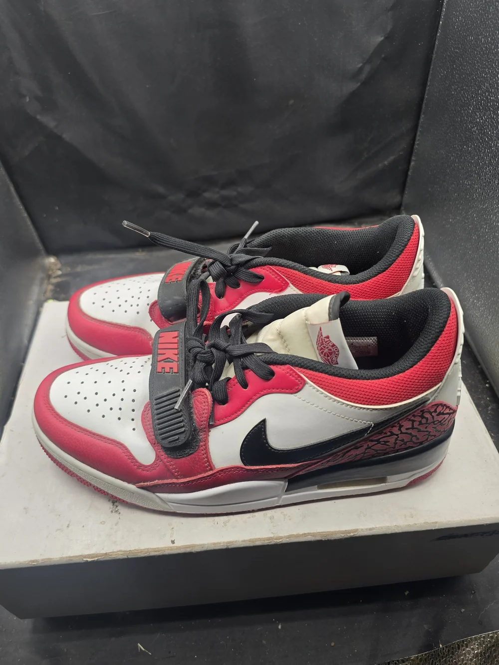 Jordan Low-Top Athletic Sneakers‎ in Red, White and Black